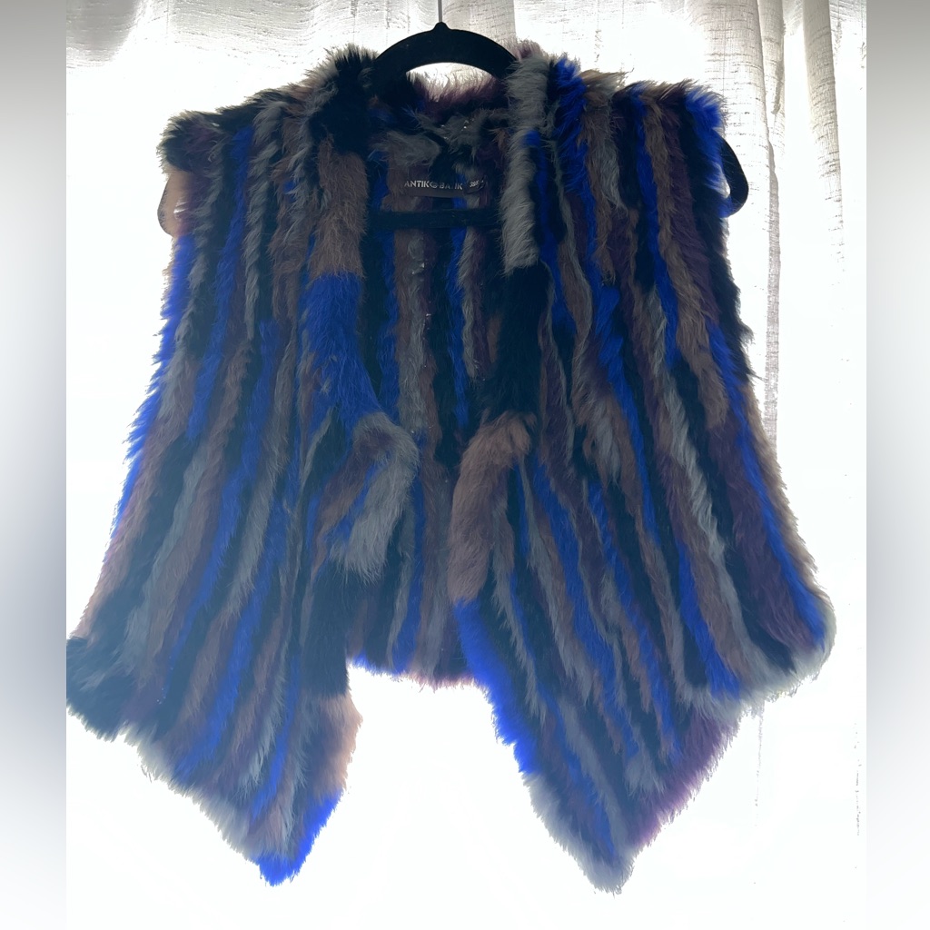 Antik Batik Multicolor Rabbit Fur Vest